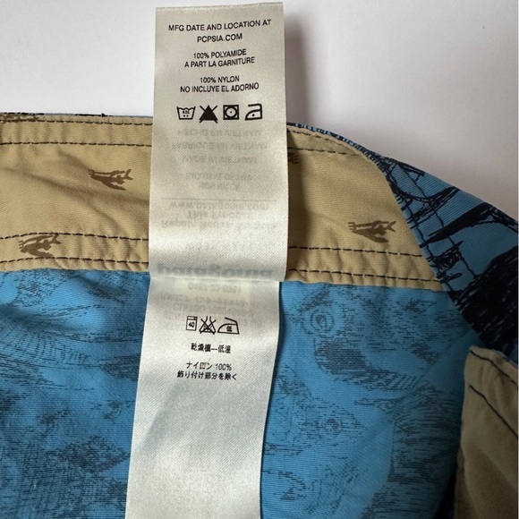 Patagonia Men's Shorts | Sz 32 | Aqua Fish Pattern Board | Blue - Picture 7 of 9